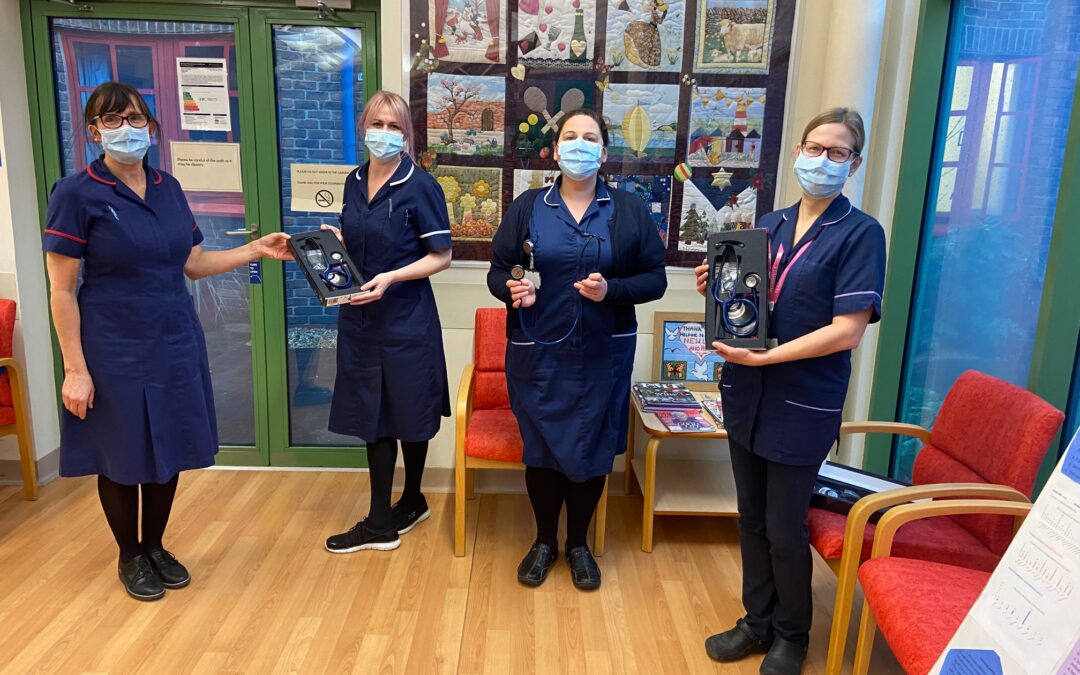 Stethoscopes funded by the Fortuneswell Cancer Trust presented to Nursing Staff on the Fortuneswell Ward